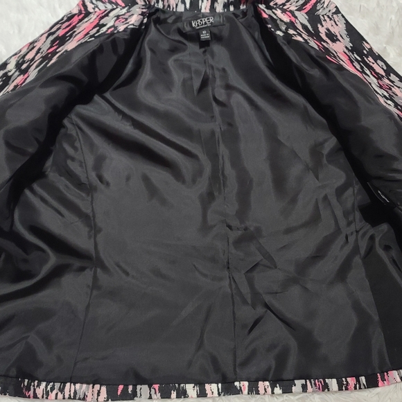 Kasper Women's Pink & Black Splotch Open Blazer Size 10 - Picture 5 of 9